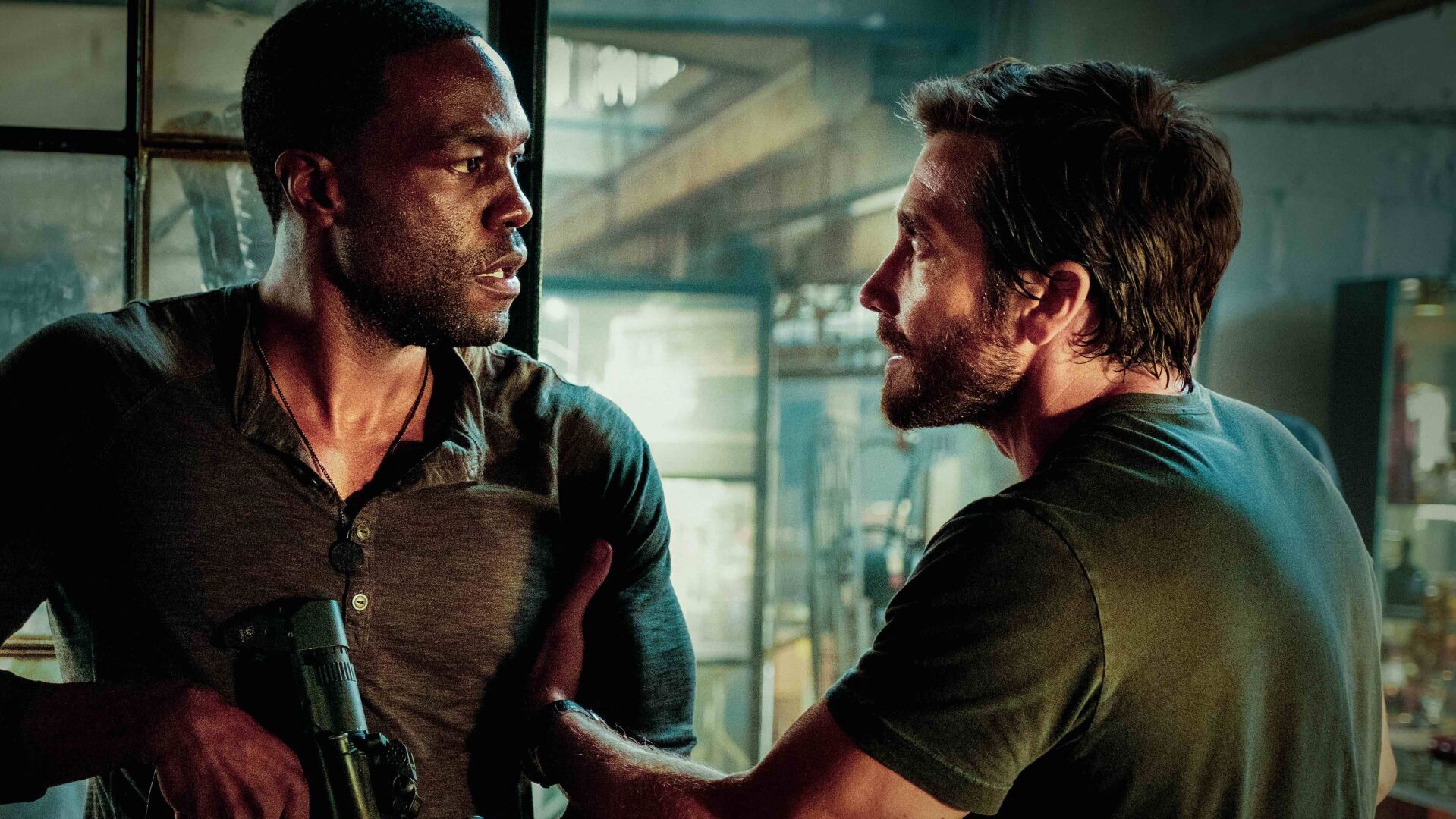Yahya Abdul-Mateen II and Jake Gyllenhaal in 'Ambulance.' Photo by Andrew Cooper:Universal Pictures.jpg